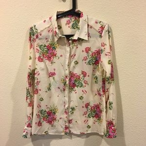 Tops - Floral cream button down blouse Tops - Floral cream button down blouse